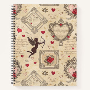 Carnet Motif romantique de vintage Cupid (8)