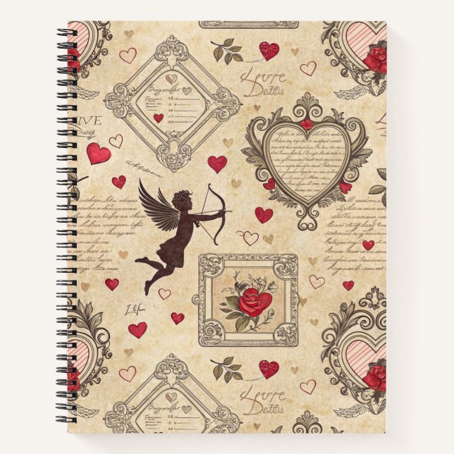 Carnet Motif romantique de vintage Cupid (8) (Devant)