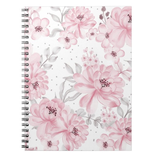 Carnet motif rose (Devant)