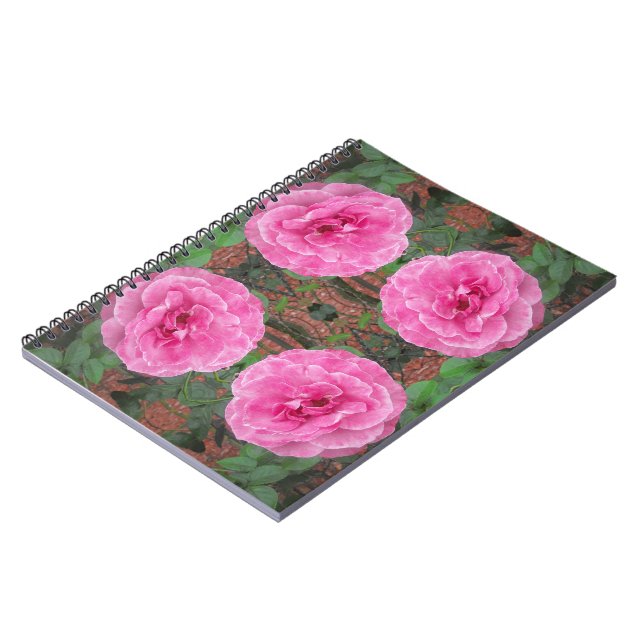 Carnet Motif rose (Côté gauche)