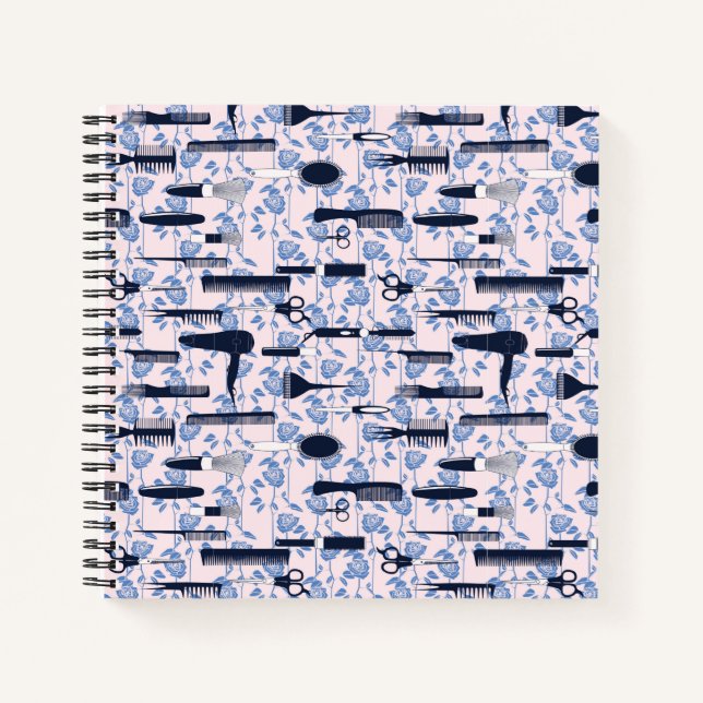 Carnet Motif Rose bleu Beauty Care (Devant)