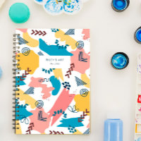 Motif rose bleu jaune