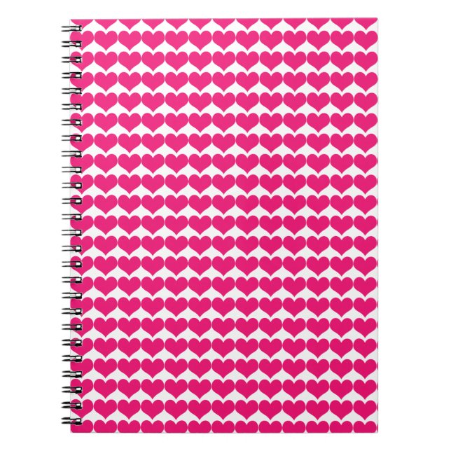Carnet Motif Rose Coeurs mignons (Devant)