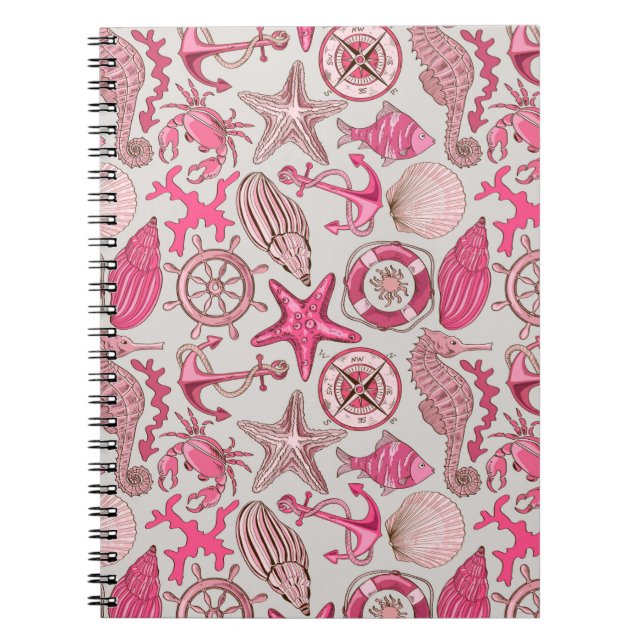 Carnet Motif rose de mer (Devant)