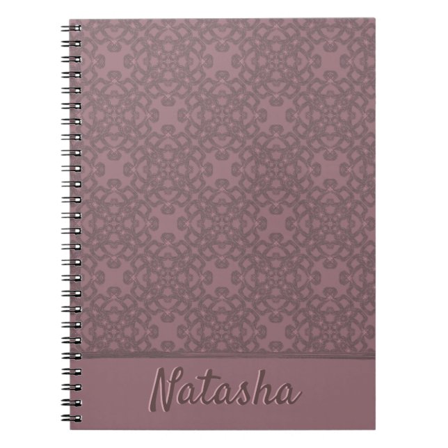 Carnet Motif Rose Dusty personnalisé (Devant)