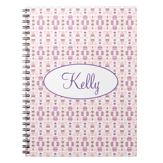 Carnet Motif Rose Et Mauve (Devant)