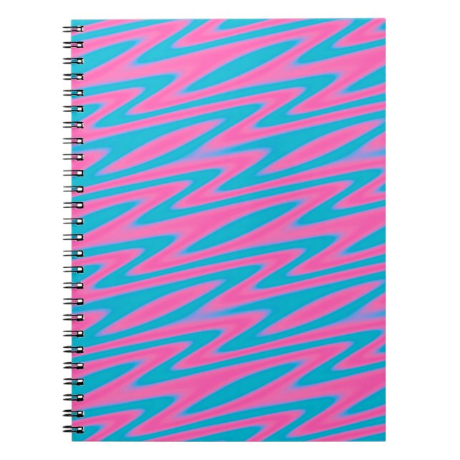 Carnet Motif rose et turquoise (Devant)