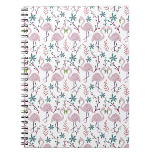 Carnet Motif rose flamingo sans couture sur arrière - pla