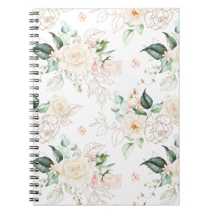 Carnet Motif rose Floral Garden
