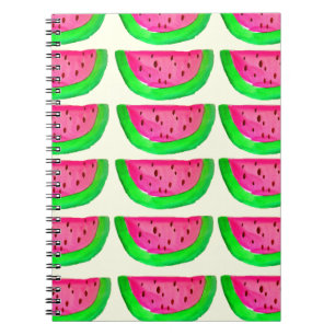 Carnet Motif rose juteux de fruit de pastèque sur le