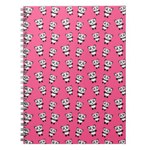 Carnet Motif rose mignon de panda