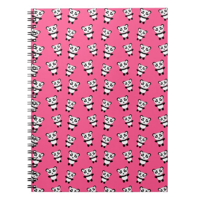 Carnet Motif rose mignon de panda (Devant)