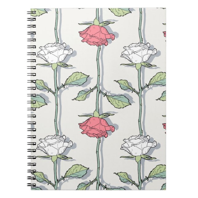 Carnet Motif rose transparent (Devant)