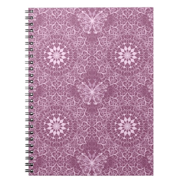 Carnet Motif rose vintage (Devant)