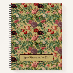 Carnet Motif Rose vintage