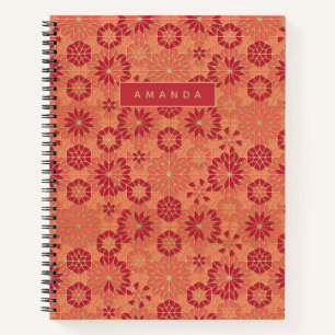 Carnet Motif rouge et orange
