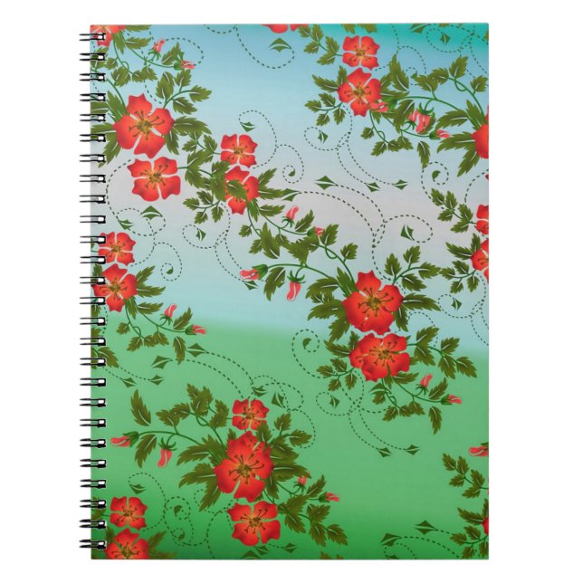 Carnet Motif rouge et vert (Devant)