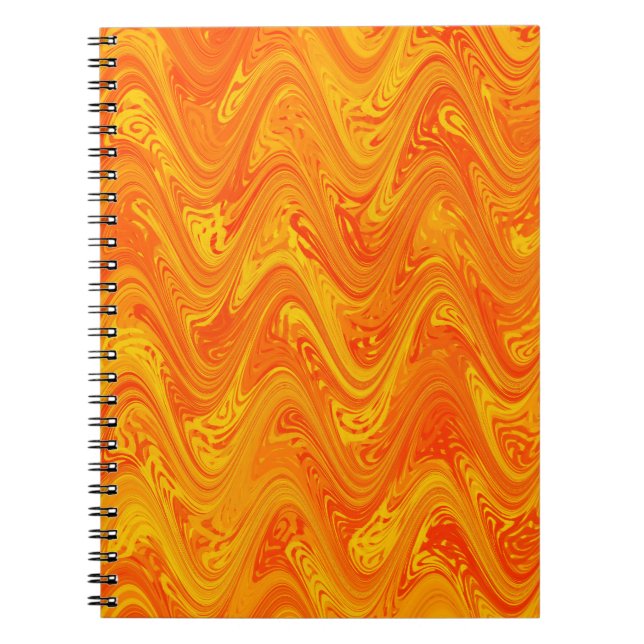 Carnet Motif rouge orange marbling (Devant)