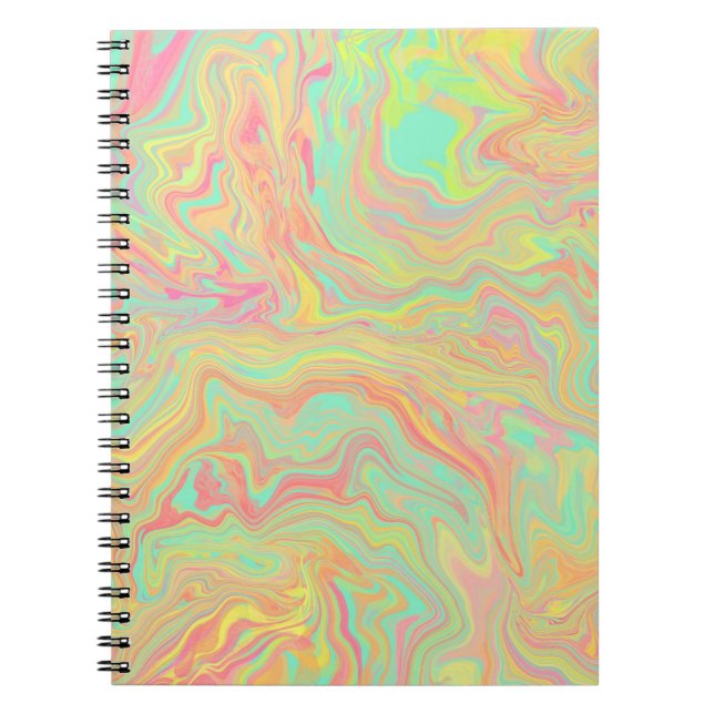 Carnet Motif rouge vert jaune liquide (Devant)