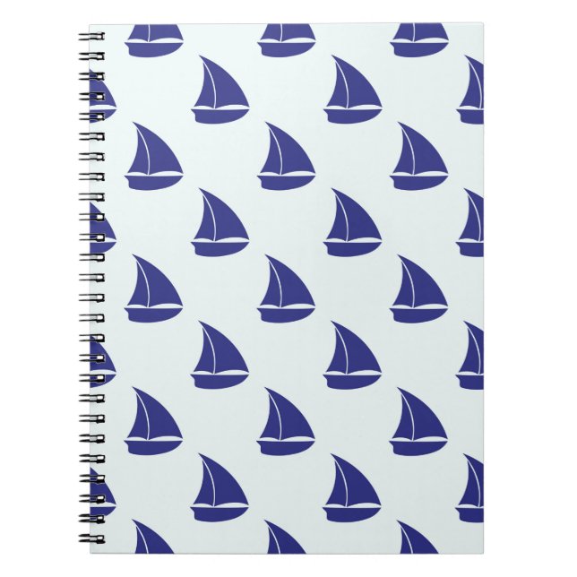 Carnet Motif Royal Blue Sailboat (Devant)