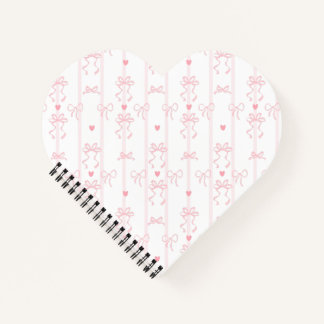 Carnet Motif Ruban Rose et Nœud Mignon