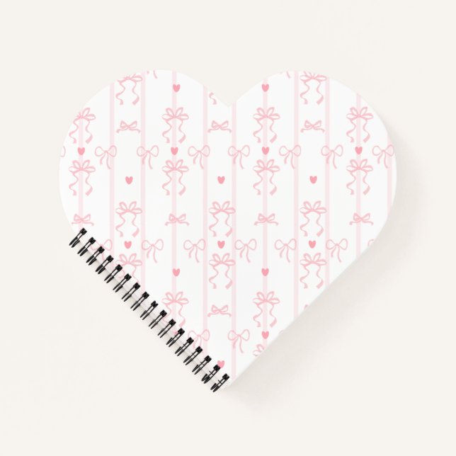 Carnet Motif Ruban Rose et Nœud Mignon (Devant)