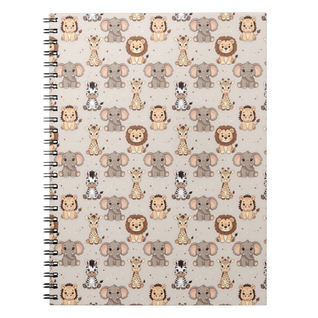 Carnet Motif Safari Bébé Neutre (Devant)