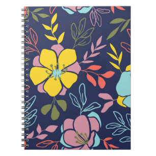 Carnet Motif sans couture à fleurs tendance. Petit étage
