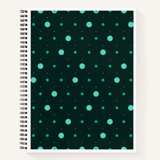 Carnet Motif sans couture à pois sarcelle (Devant)