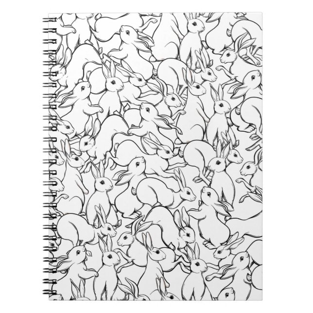 Carnet Motif sans couture, arrière - plan avec des lapins (Devant)