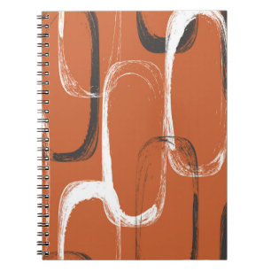 Carnet Motif sans couture avec aquarelle orange