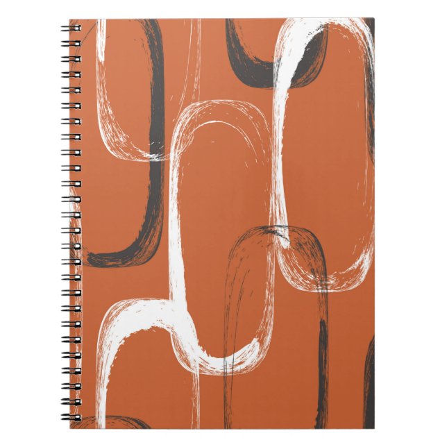 Carnet Motif sans couture avec aquarelle orange  (Devant)