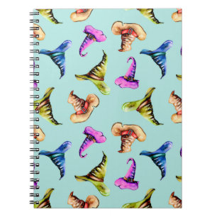 Carnet Motif sans couture avec aquarelle vieux casquettes
