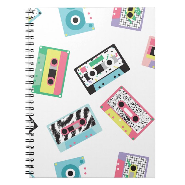 Carnet Motif sans couture avec bandes audio dans style ré (Devant)