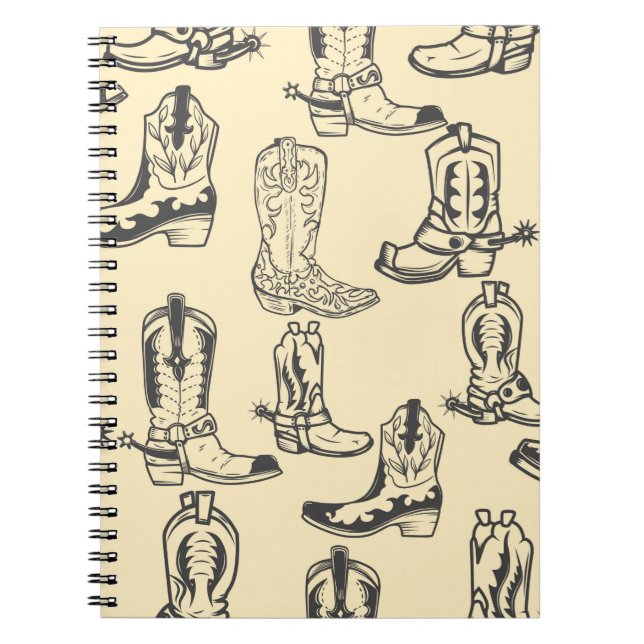 Carnet Motif sans couture avec bottes de cowboy. cowboy,  (Devant)