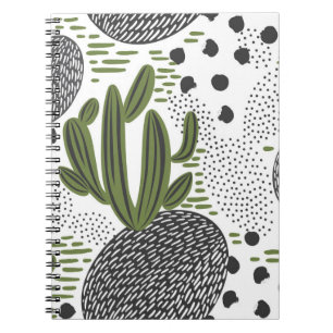 Carnet motif sans couture avec cactus sur arrière - plan
