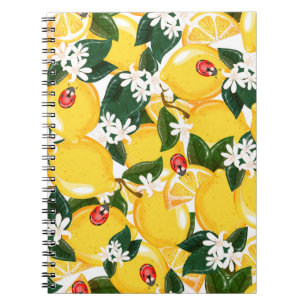 Carnet Motif sans couture avec des fruits tropicaux au ci