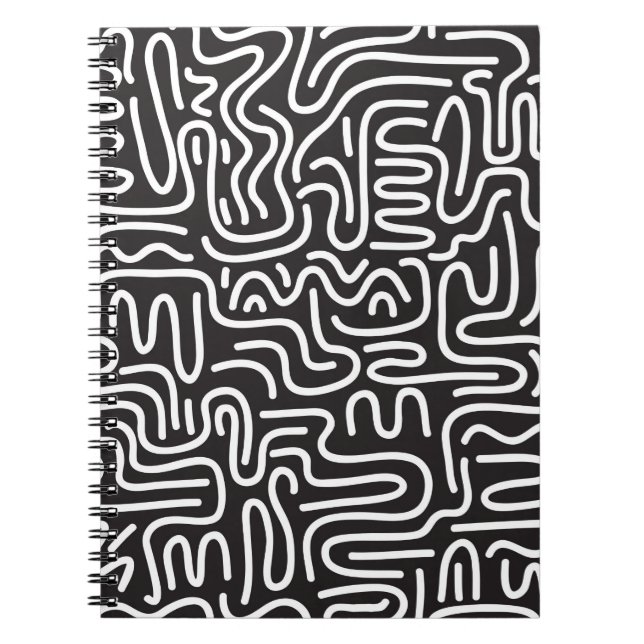 Carnet Motif sans couture avec des lignes ondulées à dood (Devant)