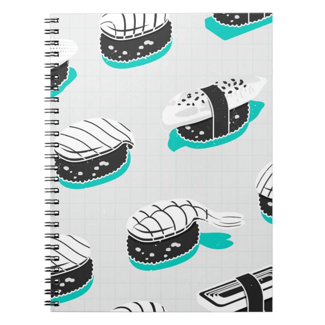 Carnet Motif sans couture avec des sushis nigiri (Devant)