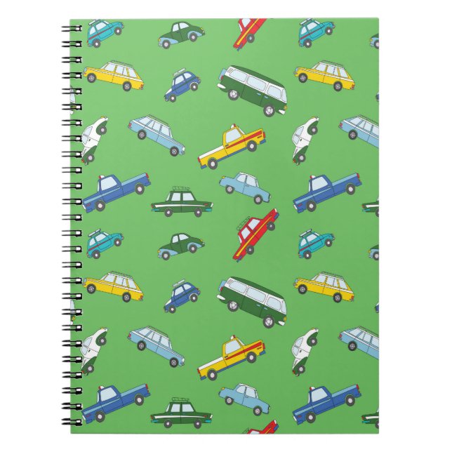 Carnet Motif sans couture avec des voitures à main retro (Devant)