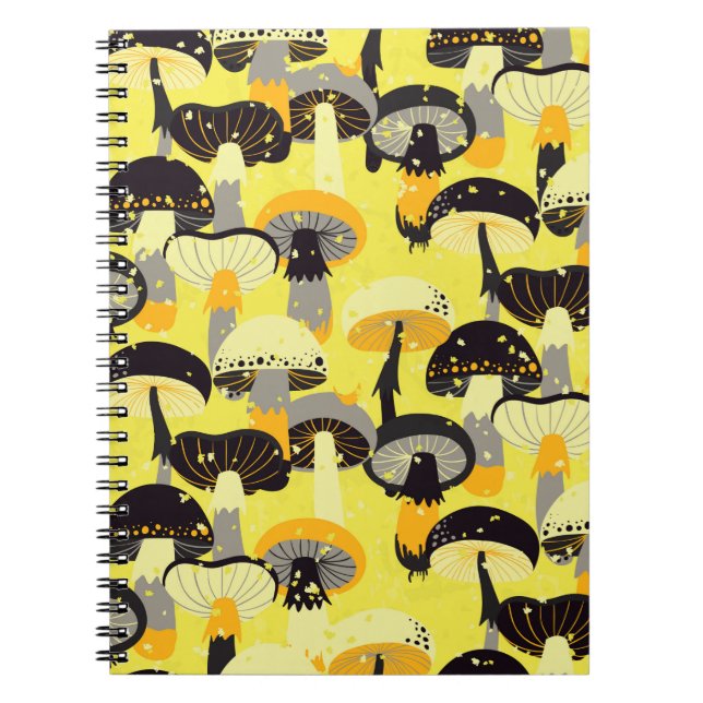 Carnet Motif sans couture avec différents champignons.  (Devant)