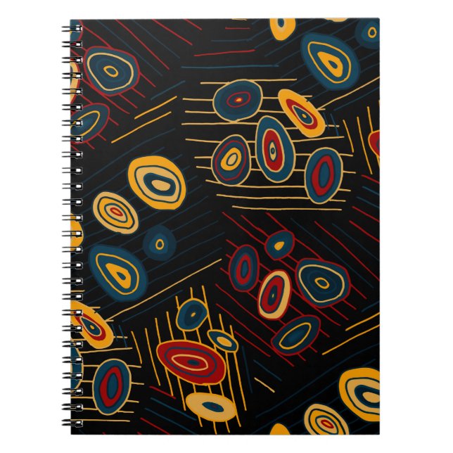 Carnet Motif sans couture avec doodles modernes abstraits (Devant)