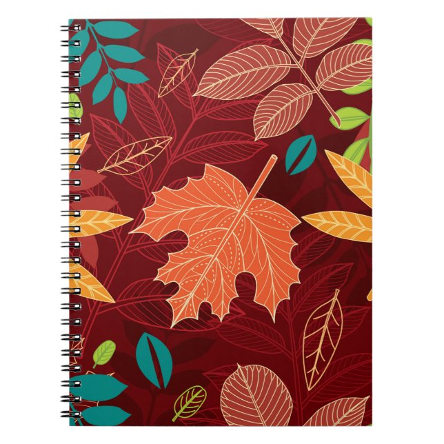 Carnet Motif sans couture avec feuilles d'automne  (Devant)