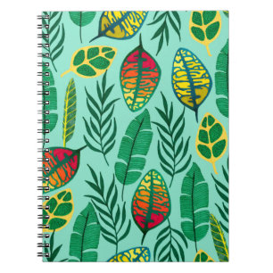 Carnet Motif sans couture avec feuilles tropicaux. L'art