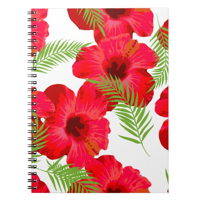 Carnet Motif sans couture avec fleur tropicale, feuilles  (Devant)