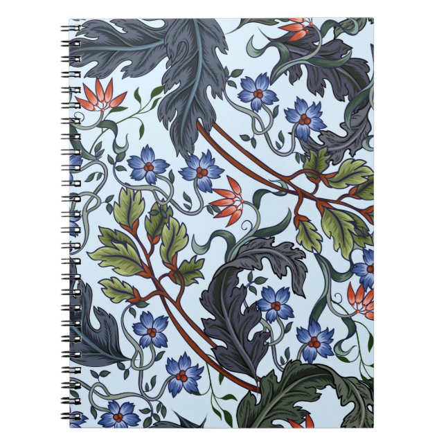 Carnet Motif sans couture avec fleurs dans le style art d (Devant)