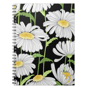 Carnet motif sans couture avec fleurs d'été