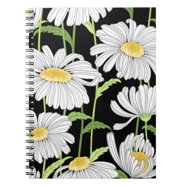Carnet motif sans couture avec fleurs d'été (Devant)