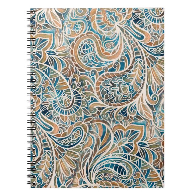 Carnet Motif sans couture avec impression Paisley multico (Devant)