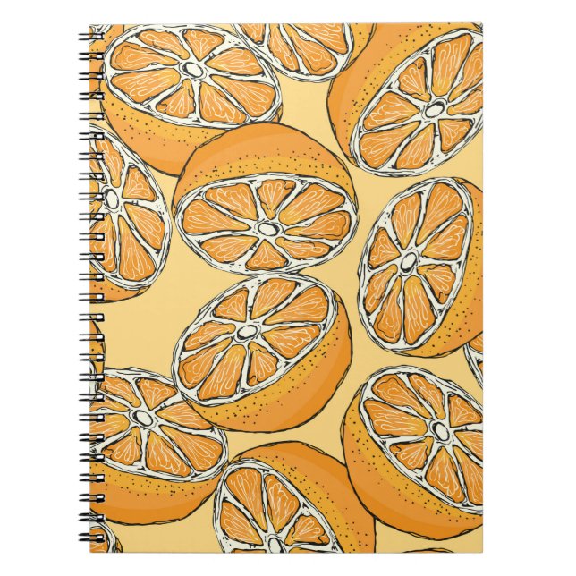 Carnet Motif sans couture avec oranges tranchées. illu vi (Devant)